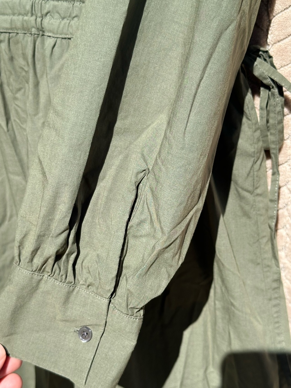 Rails Maple Olive Smoke Drawstring Waist Tiered Midi Dress Medium - Picture 6 of 12